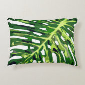 熱帯モンステラ葉アクセント枕 アクセントクッション (正面)