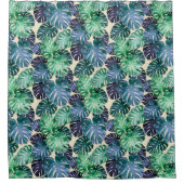 熱帯モンステラ葉シャワーカーテン シャワーカーテン (正面)