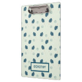 熱帯モンステラ葉スのモノグラム青 クリップボード (左)