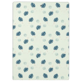 熱帯モンステラ葉スのモノグラム青 クリップボード (裏面)