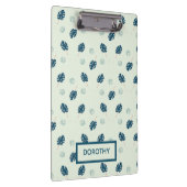 熱帯モンステラ葉スのモノグラム青 クリップボード (右)