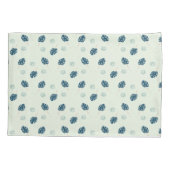 熱帯モンステラ葉スのモノグラム青 枕カバー (裏面)