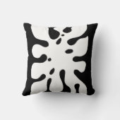 熱帯モンステラ葉抽象芸術白黒 クッション (裏面)