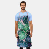 熱帯モンステラ葉 エプロン (着用した状態)