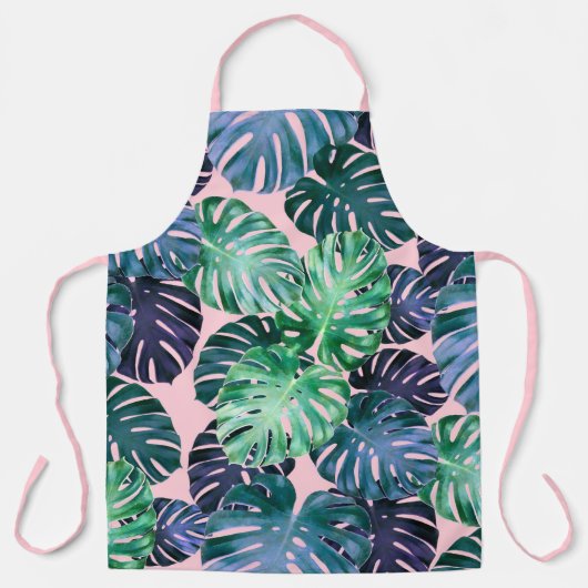 熱帯モンステラ葉 エプロン (正面)