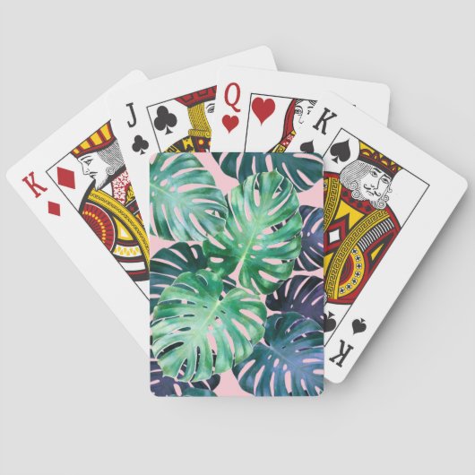 熱帯モンステラ葉 トランプ (裏面)