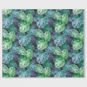 熱帯モンステラ葉 ラッピングペーパー (フラット)