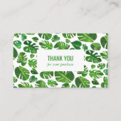 熱帯モンステラ葉QRコードのソーシャルアイコ感謝していン 名刺 (正面)