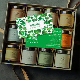 熱帯モンステラ葉QRコードのソーシャルアイコ感謝していン 名刺