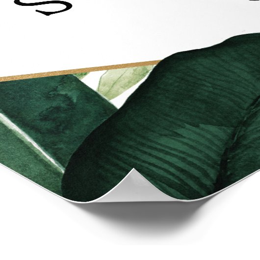 熱帯モンステラ赤ちゃんシャワー歓迎サイン ポスター (角)