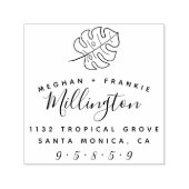 熱帯モンステラ |カップル結婚した差出人住所 セルフインキングスタンプ (デザイン)