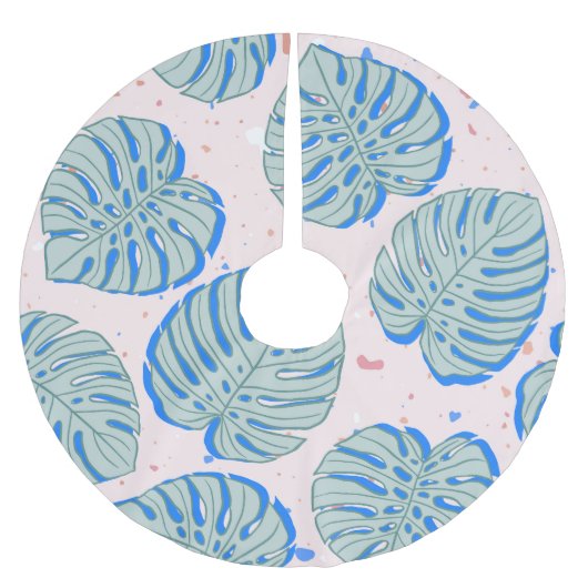 熱帯モンステラ:テラッツォヴィンテージパターン ブラッシュドポリエステルツリースカート (正面)