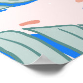 熱帯モンステラ:テラッツォヴィンテージパターン ポスター (角)