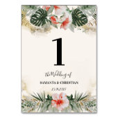 熱帯モンステラ |テーブル1結婚のテーブル番号 テーブルナンバー (正面)