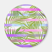 熱帯ヤシの木々、ピンモダンクスミレのストライプ