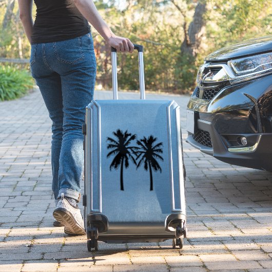 熱帯ヤシの木のシルエット シール (スーツケースインサイチュ)