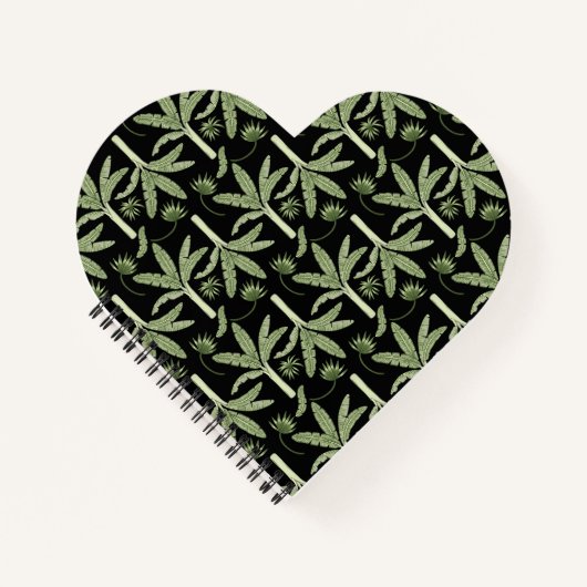 熱帯ヤシの木のシームレスなパターン ノートブック (正面)