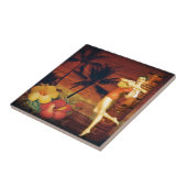 熱帯ヤシの木のトーテムポールのハワイの女の子アロハ タイル (側面)