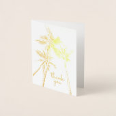 熱帯ヤシの木のビーチのモダンは感謝していしています 箔カード (正面)