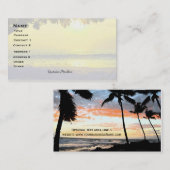 熱帯ヤシの木のビーチの不動産 名刺 (正面/裏面)