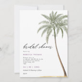 熱帯ヤシの木のビーチイブライダルシャワー 招待状 (正面)