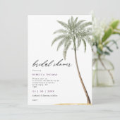 熱帯ヤシの木のビーチイブライダルシャワー 招待状 (スタンド正面)