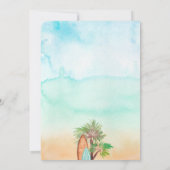熱帯ヤシの木のビーチベビーオンボードシャワー サンキューカード (裏面)