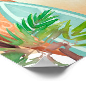 熱帯ヤシの木のビーチベビーオンボードシャワー ポスター (角)