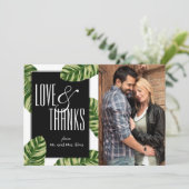 熱帯ヤシの木のビーチ結婚式のサンキューカード サンキューカード (スタンド正面)