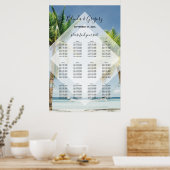 熱帯ヤシの木のビーチ結婚式シーティングチャート ポスター (キッチン)