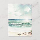 熱帯ヤシの木のビーチ結婚式情報カード エンクロージャーカード (裏面)