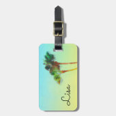 熱帯ヤシの木のラゲッジタグをパーソナライズ ラゲッジタグ (正面縦)