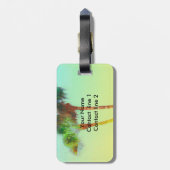 熱帯ヤシの木のラゲッジタグをパーソナライズ ラゲッジタグ (裏面縦)