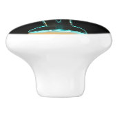 熱帯ヤシの木の上のネオンLitの一見 セラミックノブ (側面)