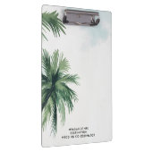 熱帯ヤシの木の夏のコーディネ結婚ーター クリップボード (右)