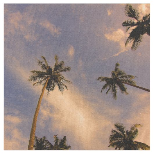 熱帯ヤシの木の夏の楽園写真 ファブリック (クローズアップ)