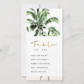 熱帯ヤシの木の座席表の番号 サンキューカード (裏面)