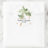 熱帯ヤシの木の手書結婚き ラウンドシール (バッグ)