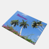 熱帯ヤシの木の歓迎された玄関マット ドアマット (アングル)