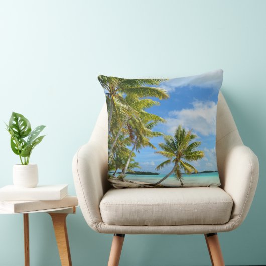 熱帯ヤシの木の白い砂のビーチの装飾用クッション クッション (椅子)