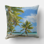 熱帯ヤシの木の白い砂のビーチの装飾用クッション クッション (裏面)