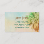 熱帯ヤシの木の自然アートカスタム両面 名刺 (裏面)