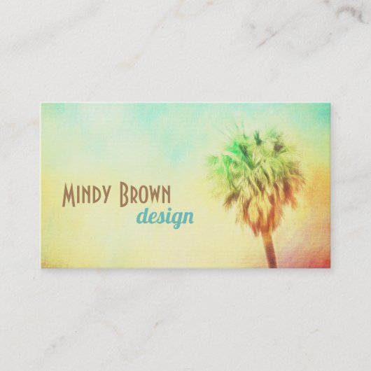 熱帯ヤシの木の自然アートカスタム両面 名刺 (正面)