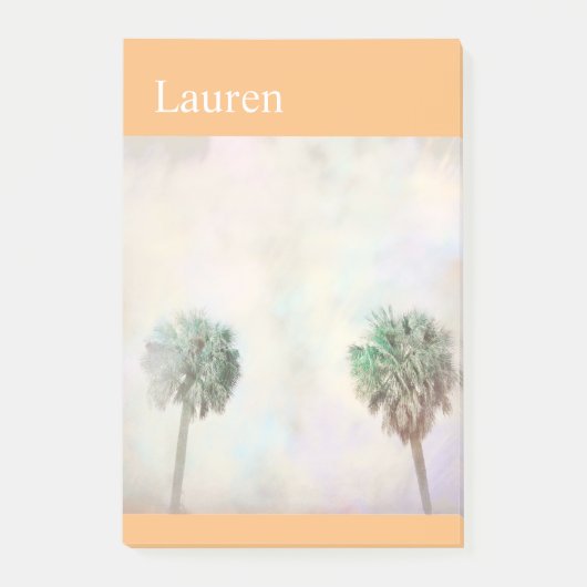 熱帯ヤシの木の自然アートパーソナライズカスタム版 ポストイット (正面)