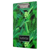 熱帯ヤシの木の葉は|あなたの名前を加えます クリップボード (左)