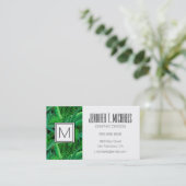 熱帯ヤシの木の葉は|あなたの名前を加えます 名刺 (スタンド正面)