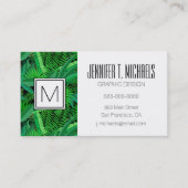 熱帯ヤシの木の葉は|あなたの名前を加えます 名刺 (正面)