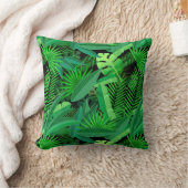 熱帯ヤシの木の葉 クッション (ブランケット)