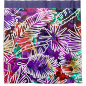 熱帯ヤシの木の葉 シャワーカーテン (正面)