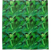 熱帯ヤシの木の葉 シャワーカーテン (正面)